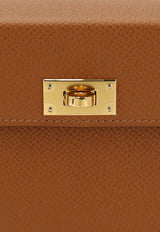 Kelly Multipocket To Go Pouch in Gold Epsom with Gold Hardware