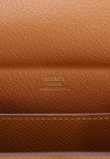 Kelly Multipocket To Go Pouch in Gold Epsom with Gold Hardware