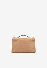 Kelly Pochette in Chai Matte Alligator Leather with Gold Hardware