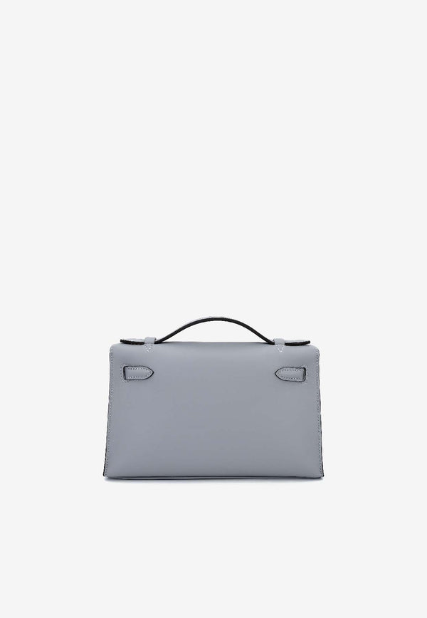 Kelly Pochette in Gris Pantin Swift Leather with Palladium Hardware
