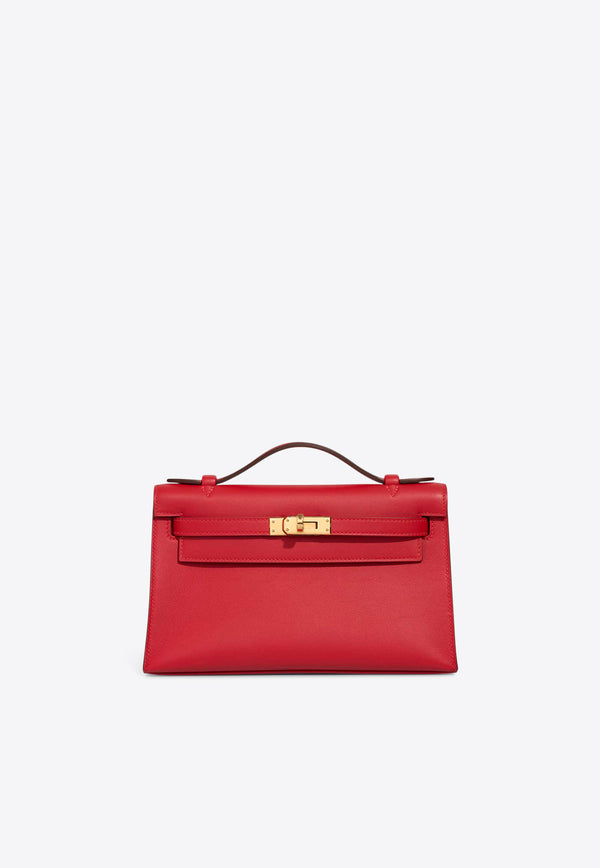Kelly Pochette in Rouge Radieux Swift with Gold Hardware