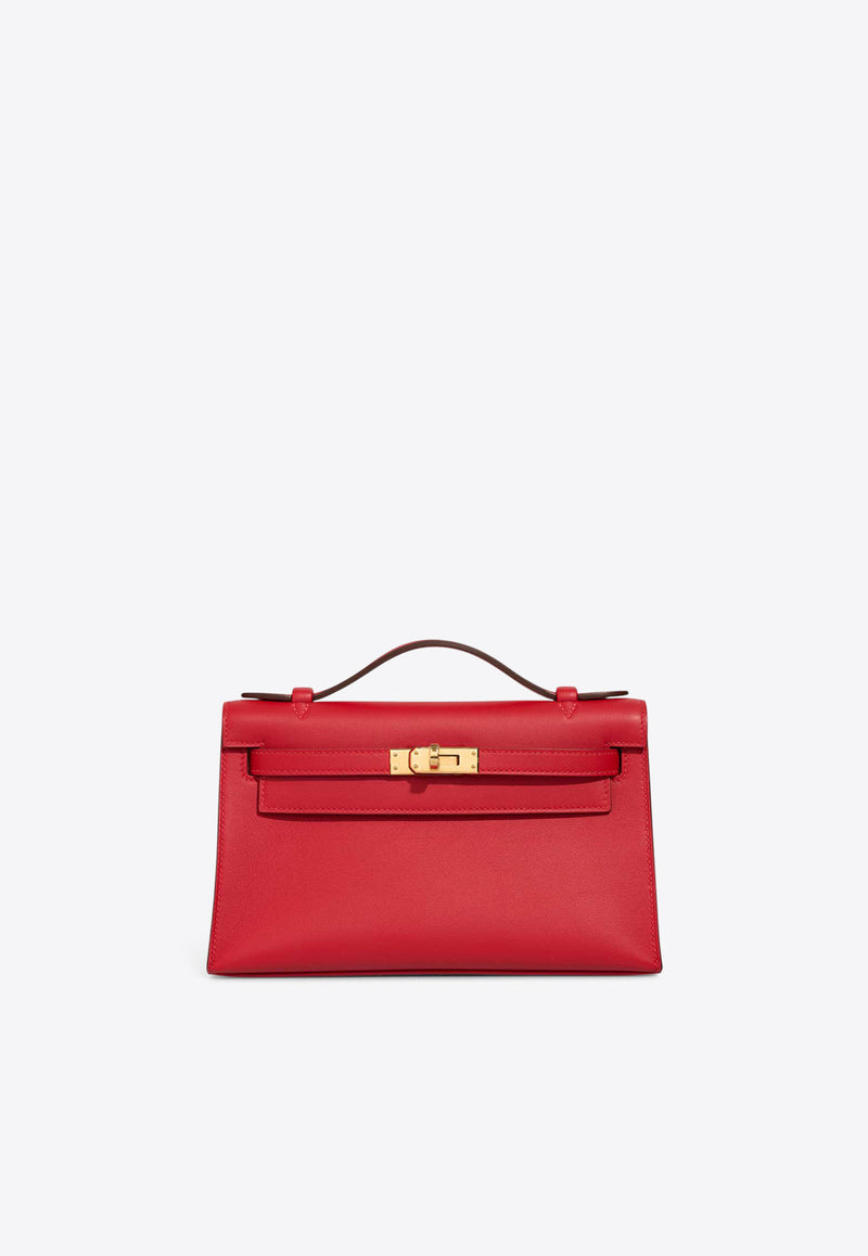 Kelly Pochette in Rouge Radieux Swift with Gold Hardware