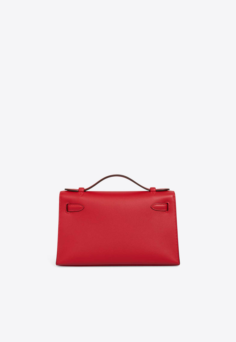 Kelly Pochette in Rouge Radieux Swift with Gold Hardware