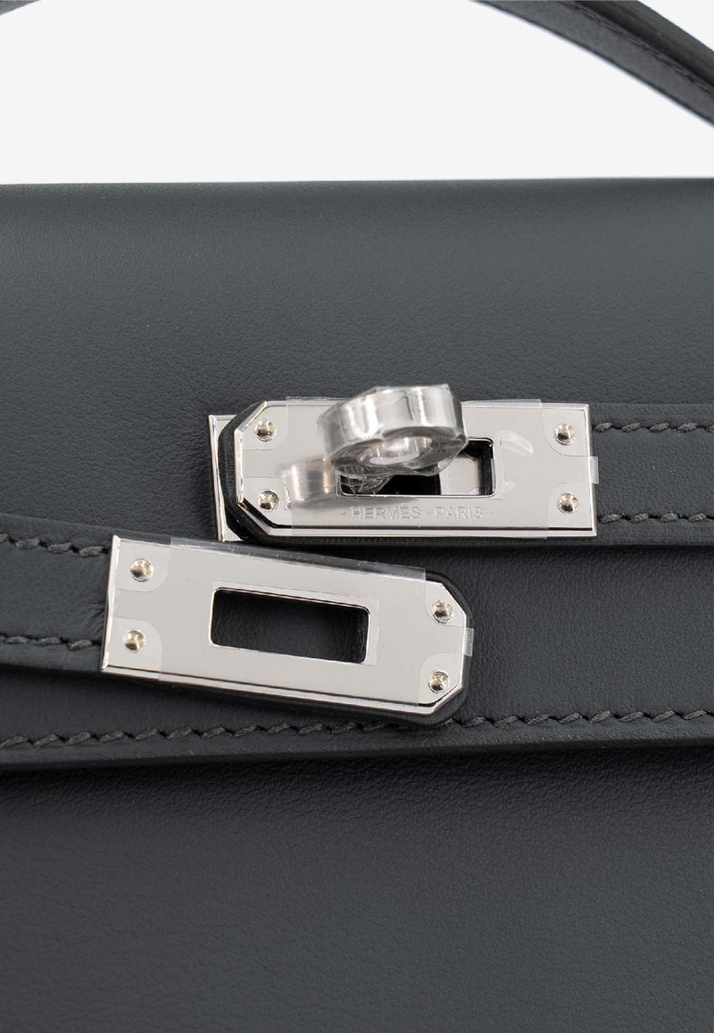 Kelly Pochette in Vert Mangrove Swift with Palladium Hardware