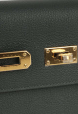 Kelly To Go Wallet in Vert Mangrove Evercolor with Gold Hardware