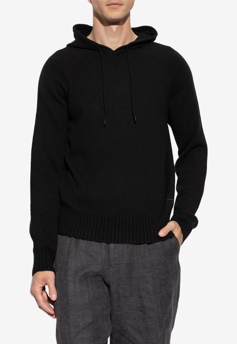 Tom Ford Embroidered TF Sweater with Hood Black KOL003-YMK069 LB999