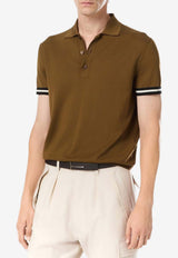 Contrast Piping Silk Polo T-shirt