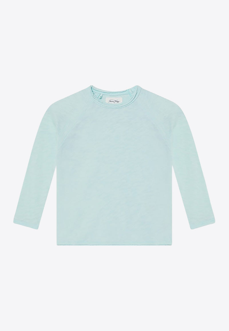 American Vintage Kids Boys Sonoma Long-Sleeved T-shirt Light Blue KSON02BGH24CO/P_AMERI-GLAVI