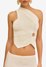 Cult Gaia Deneuve Asymmetrical Knit Top Off-white KT28765YC1553_OFF-WHITE