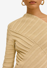 Cult Gaia Jaidan One-Shoulder Knit Top Beige KT3748YC1553_BEIGE