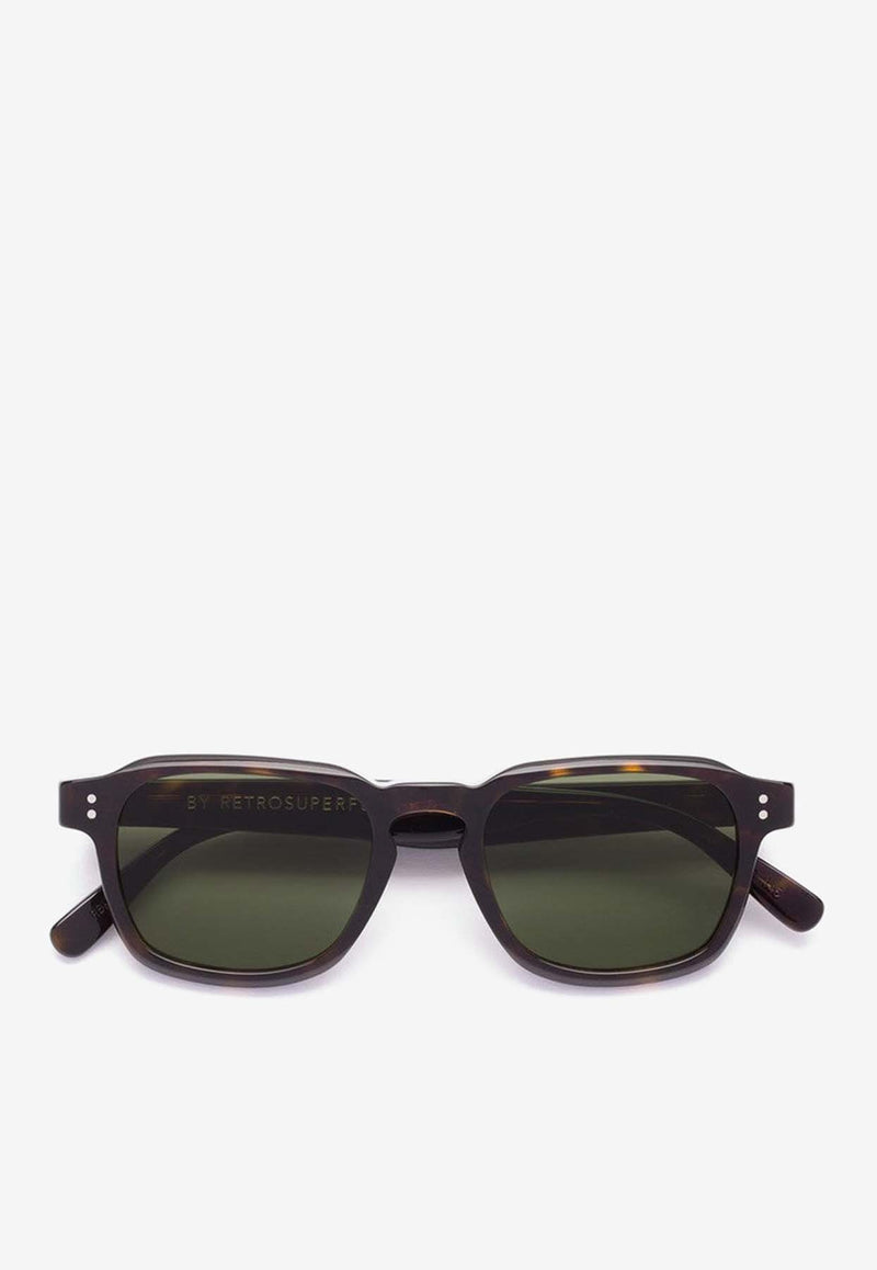 Retrosuperfuture Luce 3627 Tortoiseshell Square Sunglasses Green KVT-I58FPVC/O_SUPER-3627