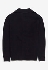 JW Anderson Half-Zip Ribbed Knit Sweater Black KW1285_BLACK
