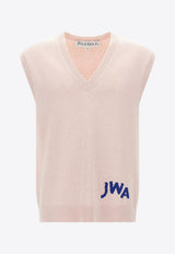 JW Anderson Logo Intarsia Knitted Sweater Vest Blush KW1349YN0398301_BLUSH
