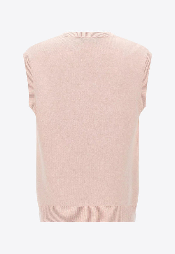 JW Anderson Logo Intarsia Knitted Sweater Vest Blush KW1349YN0398301_BLUSH