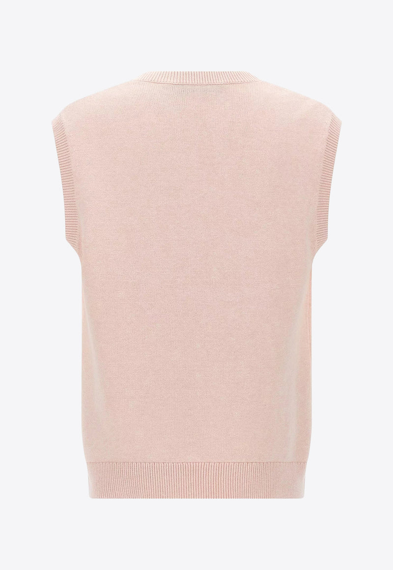JW Anderson Logo Intarsia Knitted Sweater Vest Blush KW1349YN0398301_BLUSH