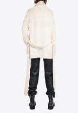 Zadig & Voltaire Alpa Cable Wrap Wool Cashmere Cardigan Ecru KWCO01526_ECRU