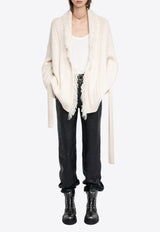 Zadig & Voltaire Alpa Cable Wrap Wool Cashmere Cardigan Ecru KWCO01526_ECRU