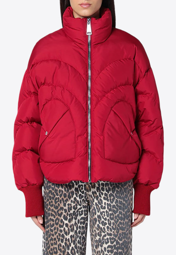 KHRISJOY Corazon Heart-Shaped Pockets Puffer Jacket Red KWF24R0624NY0001/P_KHRIS-RUR093