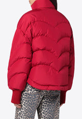 KHRISJOY Corazon Heart-Shaped Pockets Puffer Jacket Red KWF24R0624NY0001/P_KHRIS-RUR093