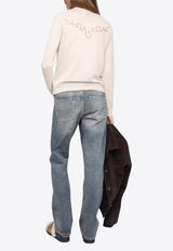 Zadig & Voltaire Miss Skull Intarsia Knit Sweater Ecru KWSW02805_ECRU