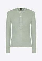Tom Ford Silk-Blend Henley T-shirt KYL012-YMS050S24 FG021