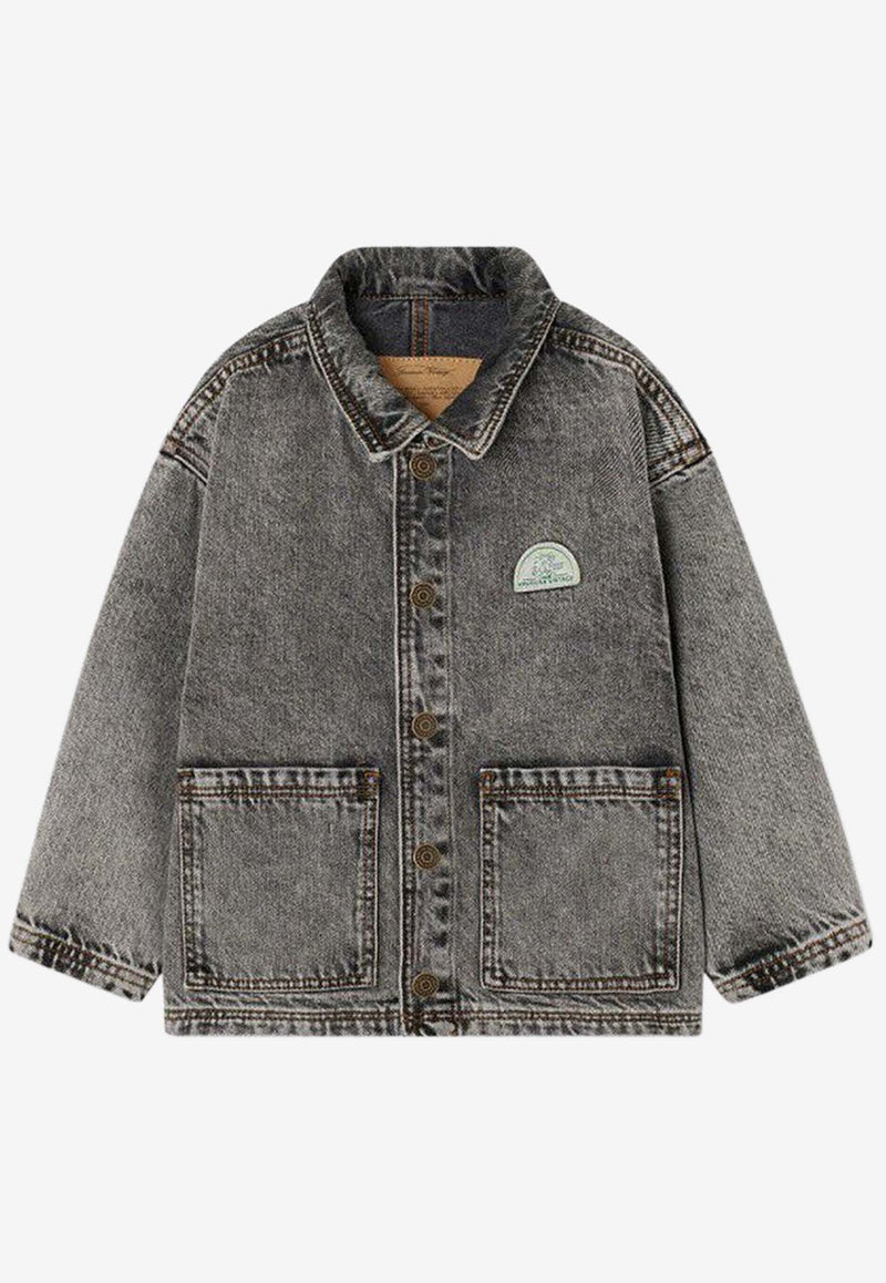 American Vintage Kids Boys Yopday Washed Denim Jacket Gray KYOP16CH24CO/P_AMERI-GRSAAP