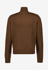 Zip-Up Suede Wool Jacket