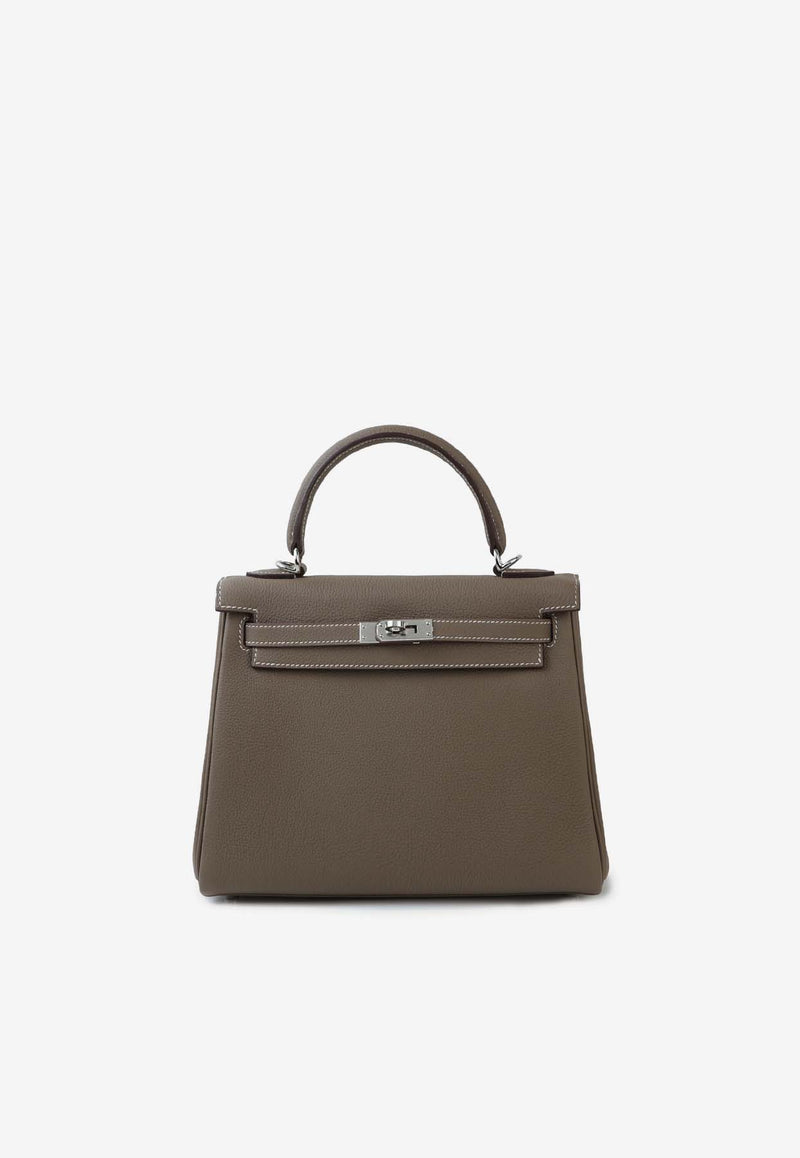 Hermès Kelly 25 in Etoupe Togo Leather with Palladium Hardware