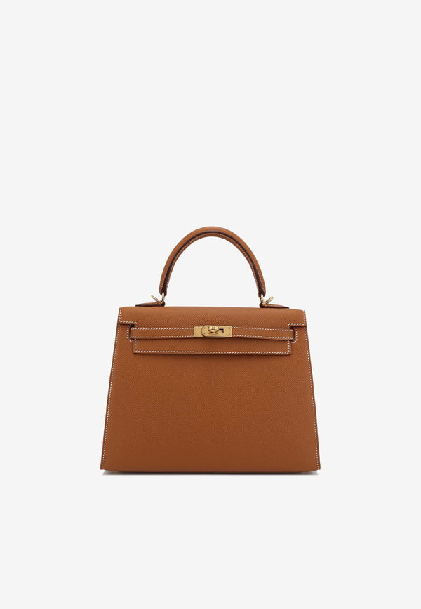 Hermès Kelly 25 Sellier in Gold Epsom Leather with Gold Hardware