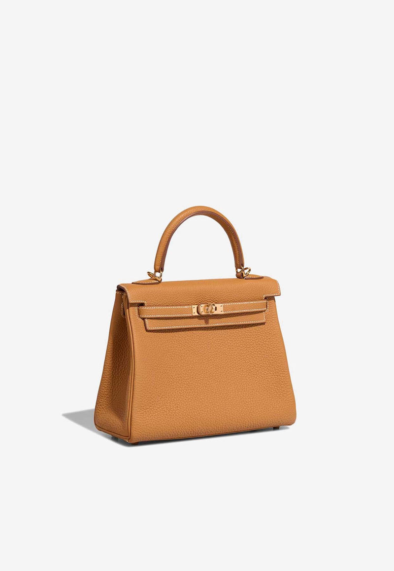 Hermès Kelly 25 in Sable Naturel Togo Leather with Gold Hardware