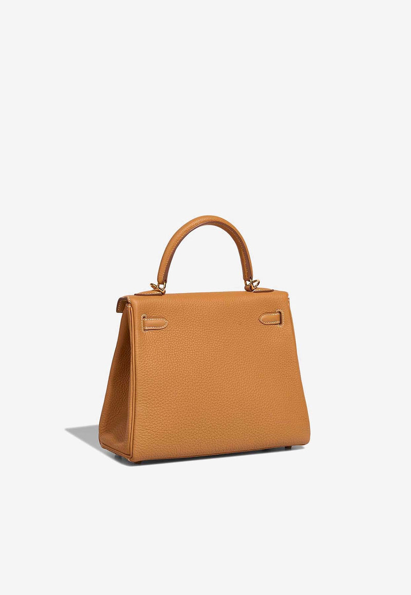 Hermès Kelly 25 in Sable Naturel Togo Leather with Gold Hardware