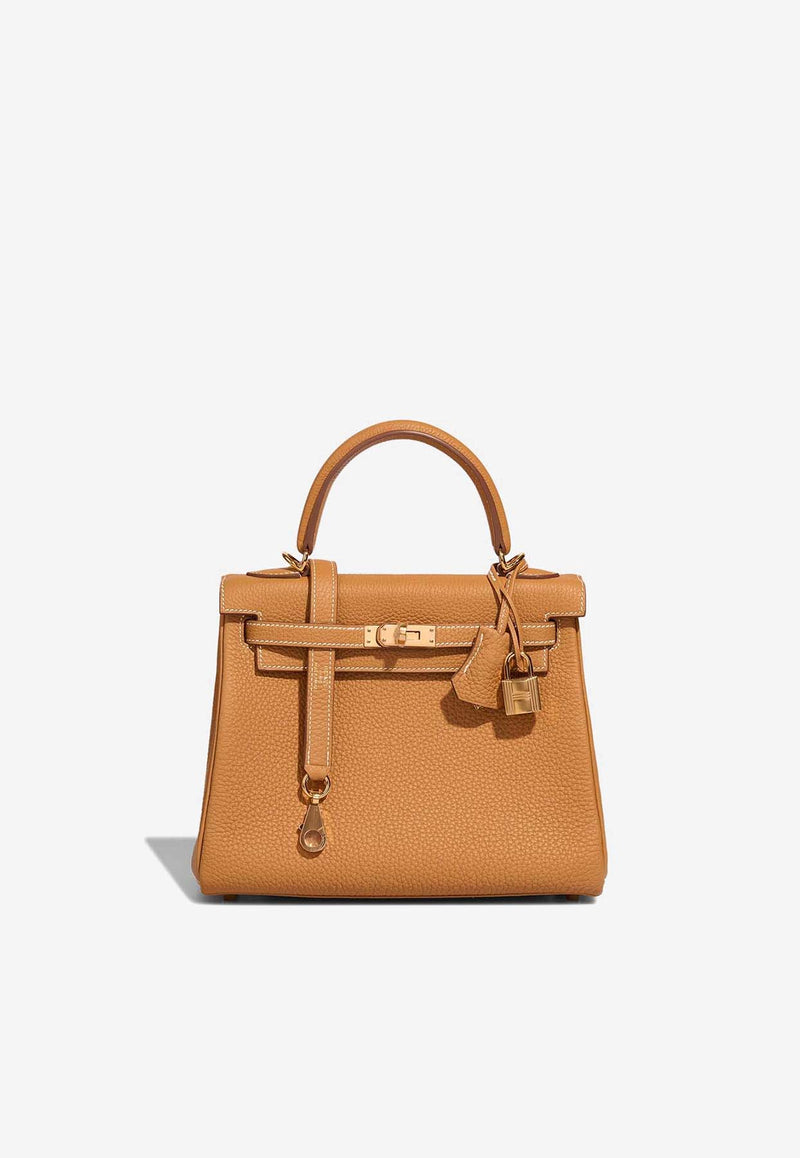 Hermès Kelly 25 in Sable Naturel Togo Leather with Gold Hardware