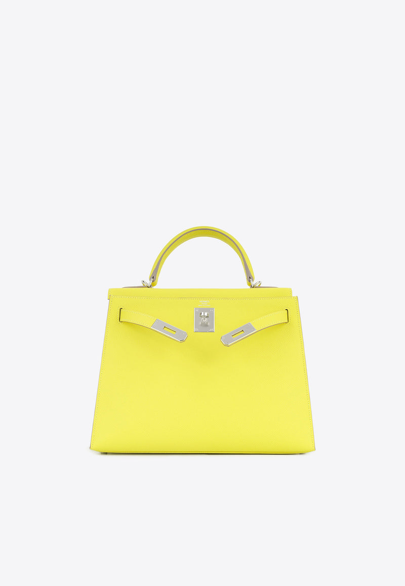 Hermès Kelly 28 Sellier in Lime Epsom Leather with Palladium Hardware