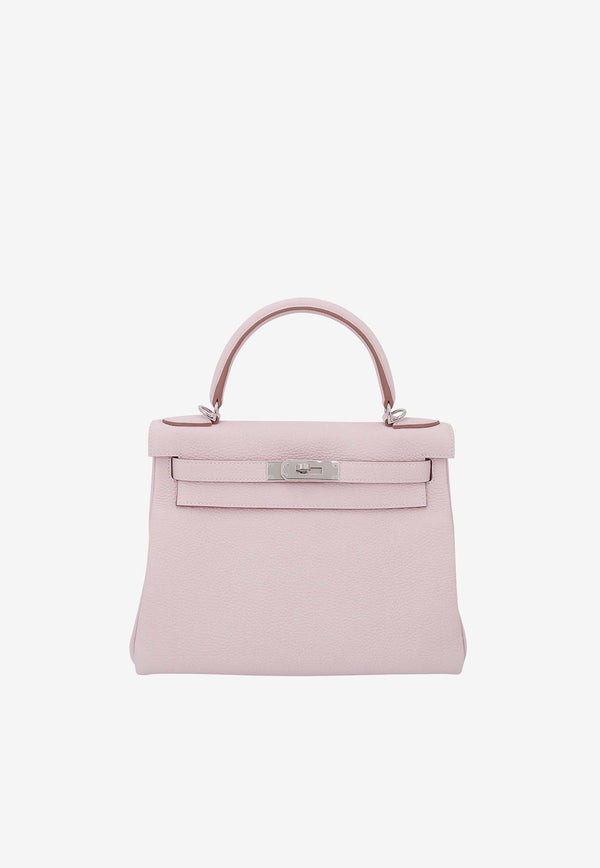Hermès Kelly 28 in Mauve Pale Clemence Leather with Palladium Hardware