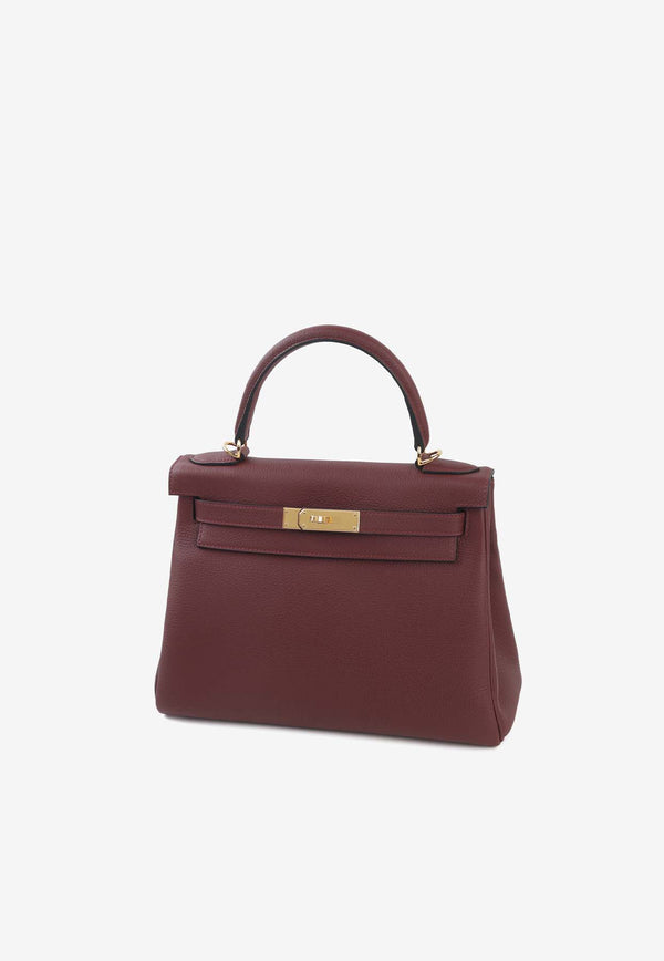 Hermès Kelly 28 in Rouge H Togo Leather with Gold Hardware