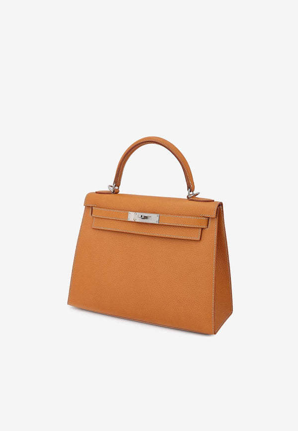 Hermès Kelly 28 Sellier in Natural Sable Natural Graine Leather with Palladium Hardware