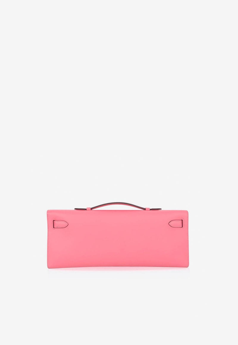 Hermès Kelly Cut Clutch Bag in Rose Azalee Swift Leather with Palladium Hardware