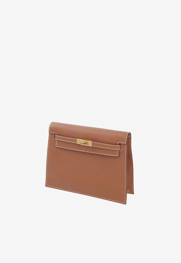 Hermès Kelly Danse Verso in Gold and Orange Evercolor Leather with Gold Hardware