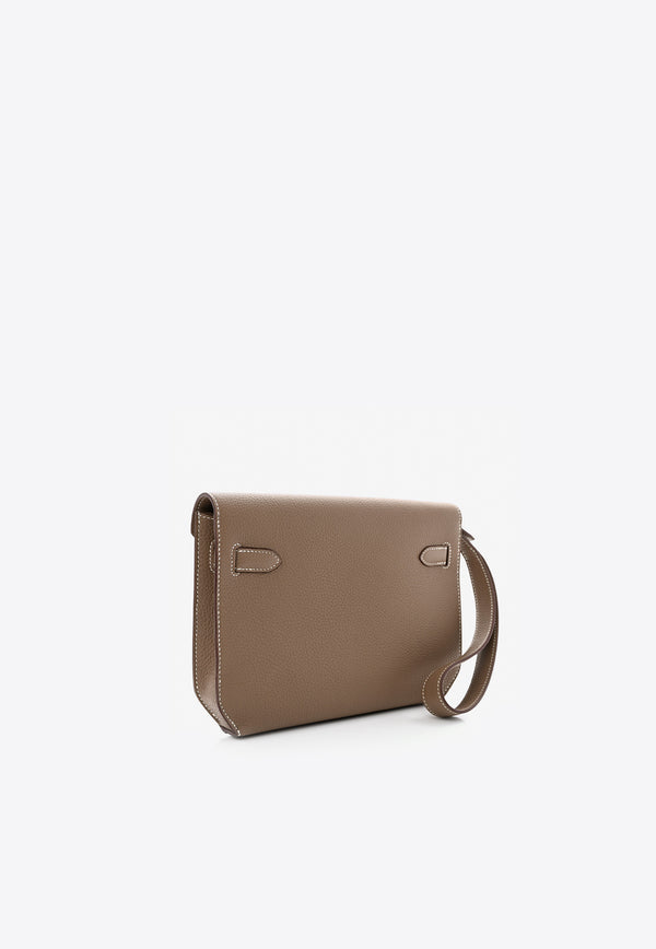 Hermès Kelly Depeches 25 Pouch in Etoupe Togo with Palladium Hardware
