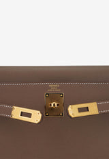 Hermès Kelly Elan in Etoupe Veau Madame Leather with Gold Hardware