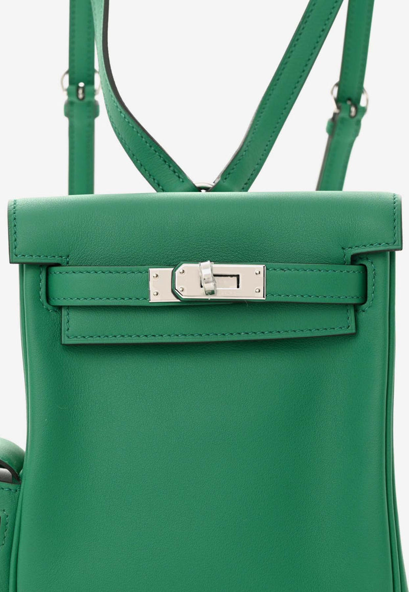 Hermès Kelly Jump Backpack in Vert Vertigo Swift Leather with Palladium Hardware