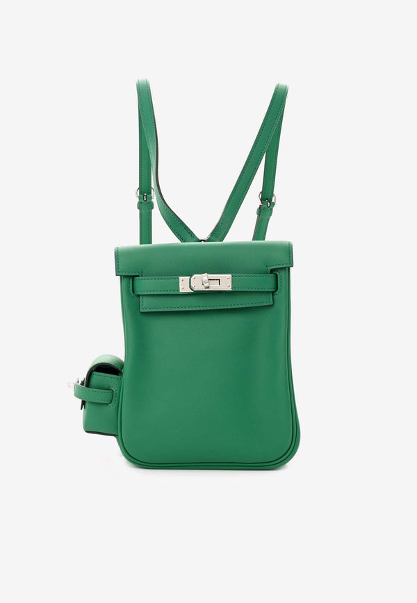 Hermès Kelly Jump Backpack in Vert Vertigo Swift Leather with Palladium Hardware