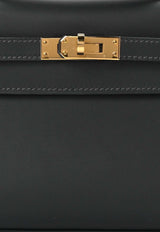 Hermès Kelly Pochette Clutch Bag in Ardoise Swift Leather with Gold Hardware