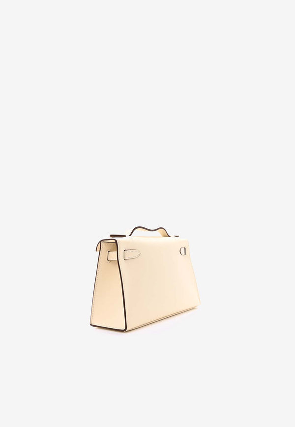 Hermès Kelly Pochette Clutch Bag in Nata Swift Leather with Gold Hardware
