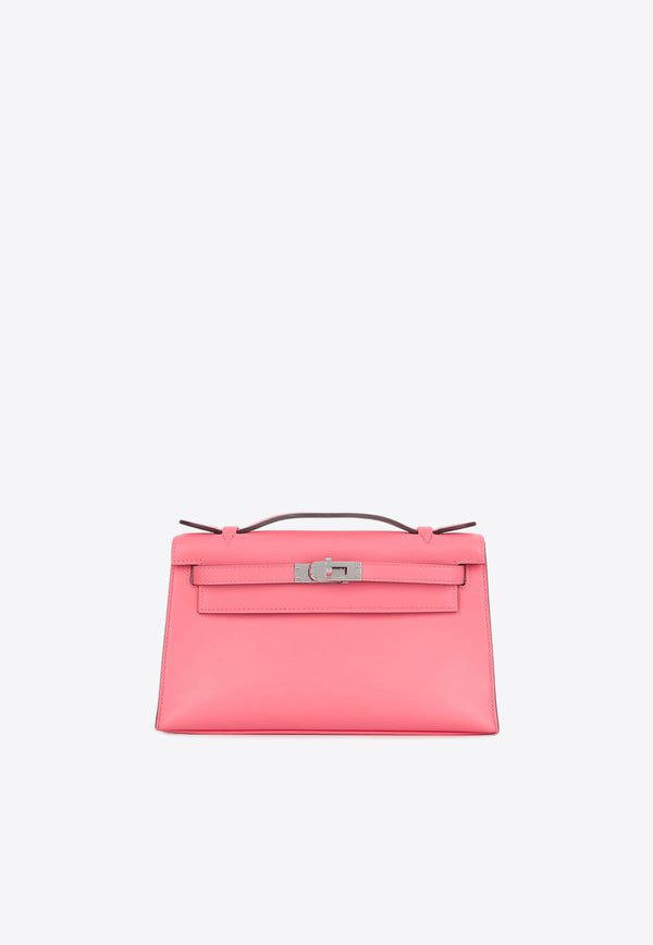 Hermès Kelly Pochette Clutch Bag in Rose Confetti Swift with Palladium Hardware