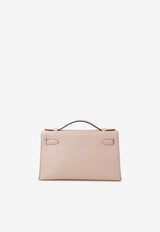 Hermès Kelly Pochette Clutch Bag in Rose Eglantine Swift with Palladium Hardware