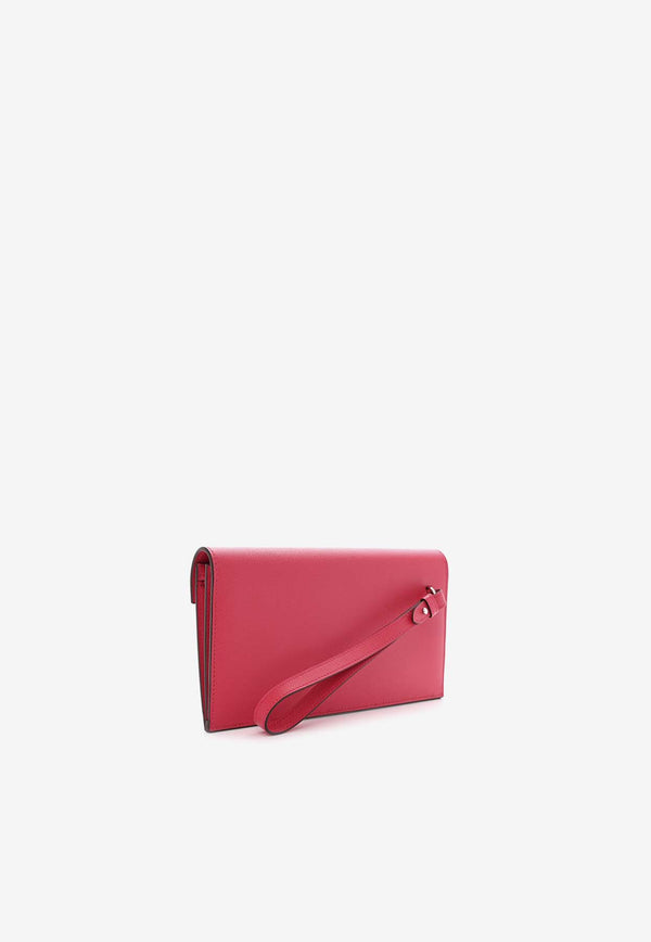 Hermès Kelly Pocket Long Wallet in Rose Extreme Madame Leather with Palladium Hardware