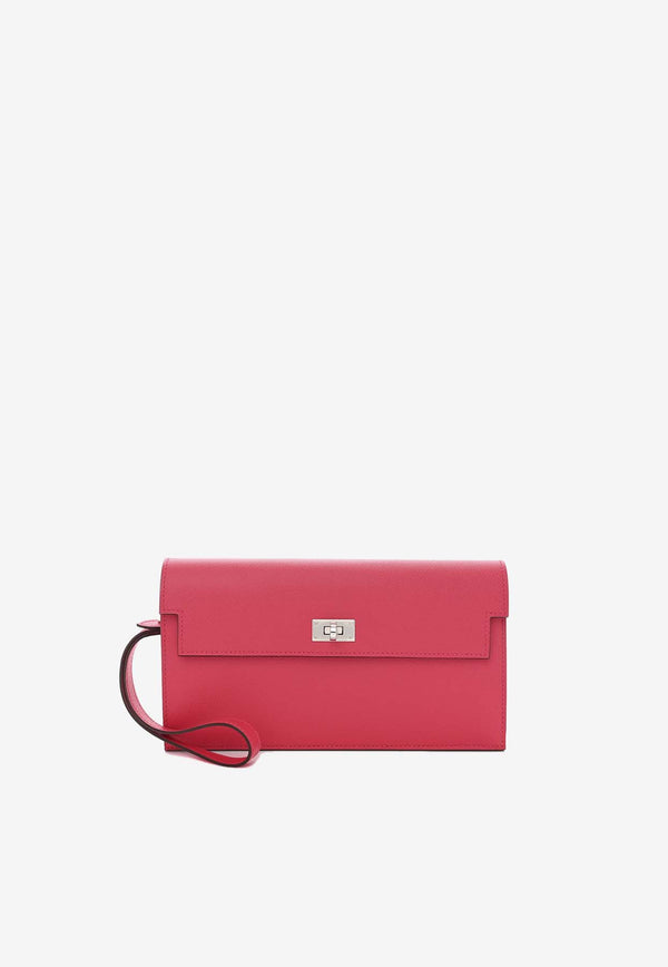 Hermès Kelly Pocket Long Wallet in Rose Extreme Madame Leather with Palladium Hardware