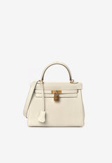 Hermès Kelly 25 Retourne in Mushroom Togo Leather with Gold Hardware