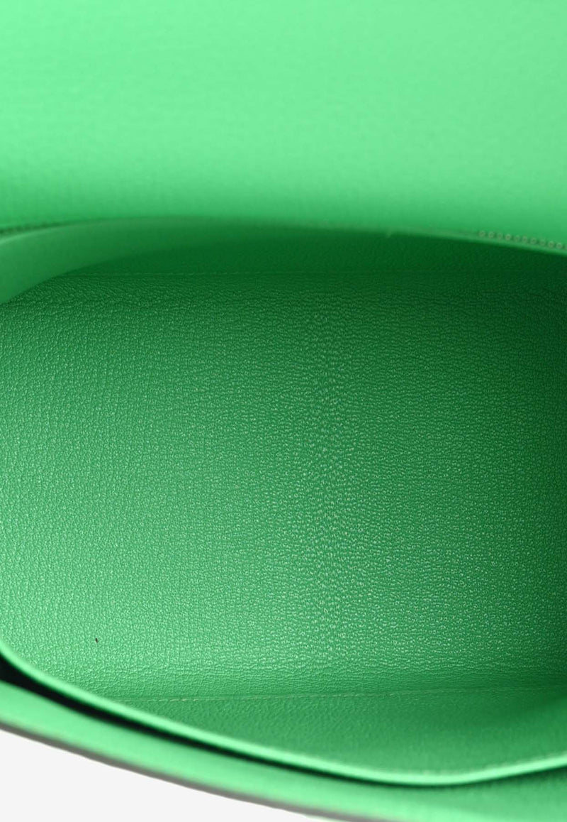 Hermès Kelly Retourne 25 in Vert Comics Togo Leather with Palladium Hardware